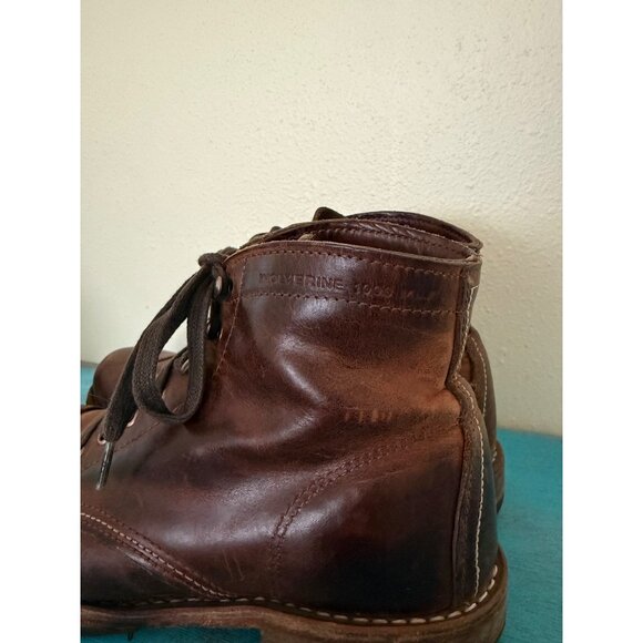 Wolverine 1000 Mile Brown Leather Lace-Up Boots Mens Size 9 - Picture 5 of 12